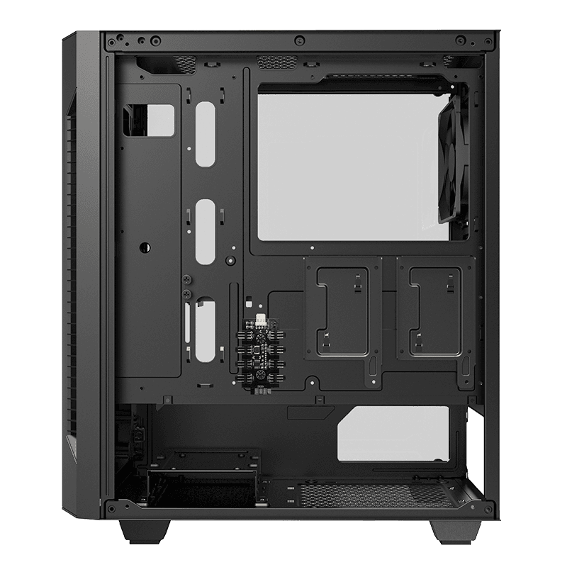 Case ATX GAMEMAX Fortress TG, w/o PSU, 3x120mm fans, PWM Controller, Tempered Glass, USB3.0, Black