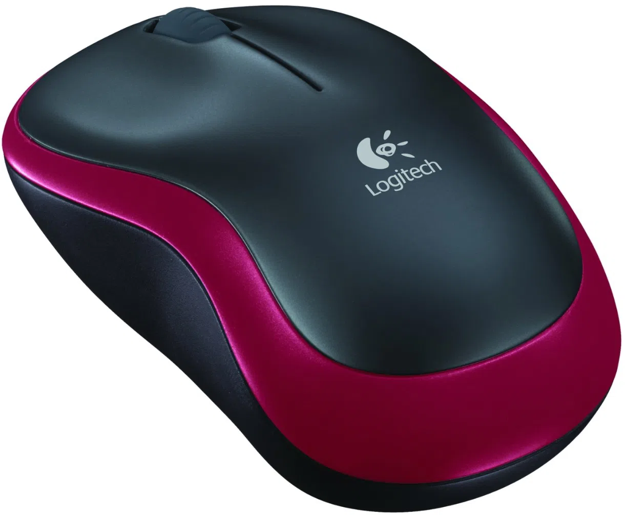 Wireless Mouse Logitech M185, Optical, 1000 dpi, 3 buttons, Ambidextrous, 1xAA, Red