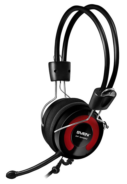 Headset SVEN AP-545MV with Microphone, Black-red, 2 x 3,5mm jack (3 pin)