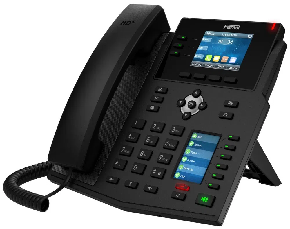 Fanvil X4U Black, VoIP phone, Colour Display, SIP support