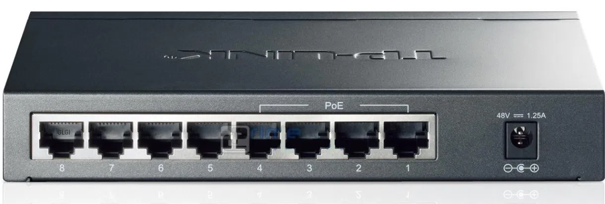 .8-port 10/100/1000Mbps  POE Switch TP-LINK "TL-SG1008P", steel case