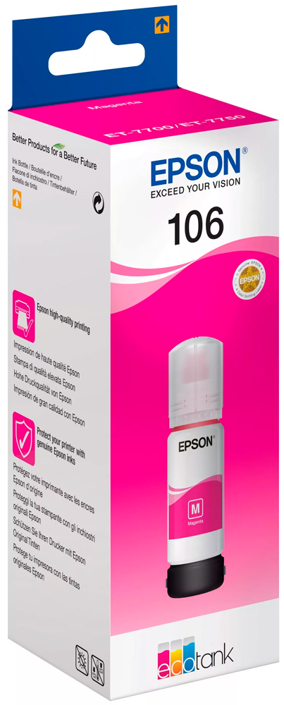 Recipient de cerneală Epson 106 EcoTank Magenta Ink Bottle (C13T00R340)