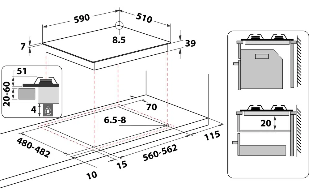 Газовая панель Whirlpool GMAL 6422/IXL