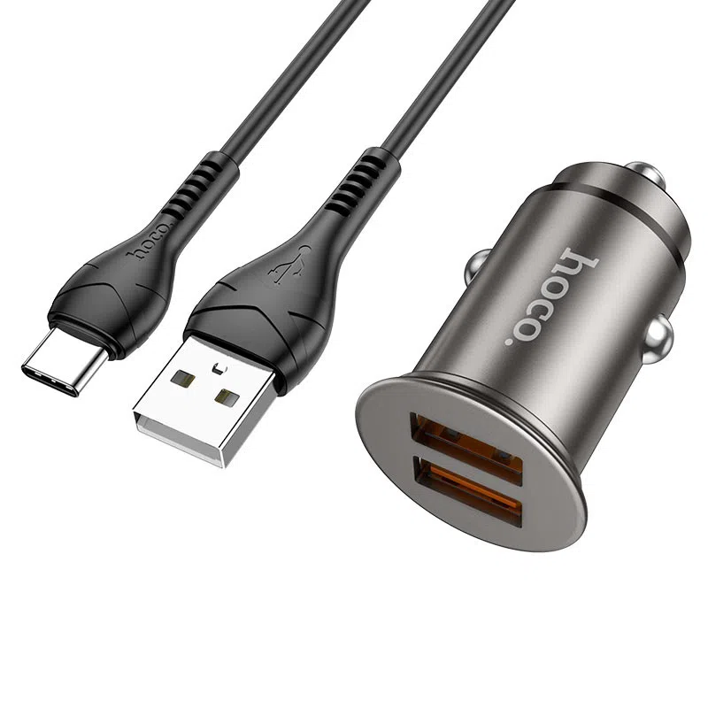 HOCO NZ1 Developer 36W dual port QC3.0 car charger Gray