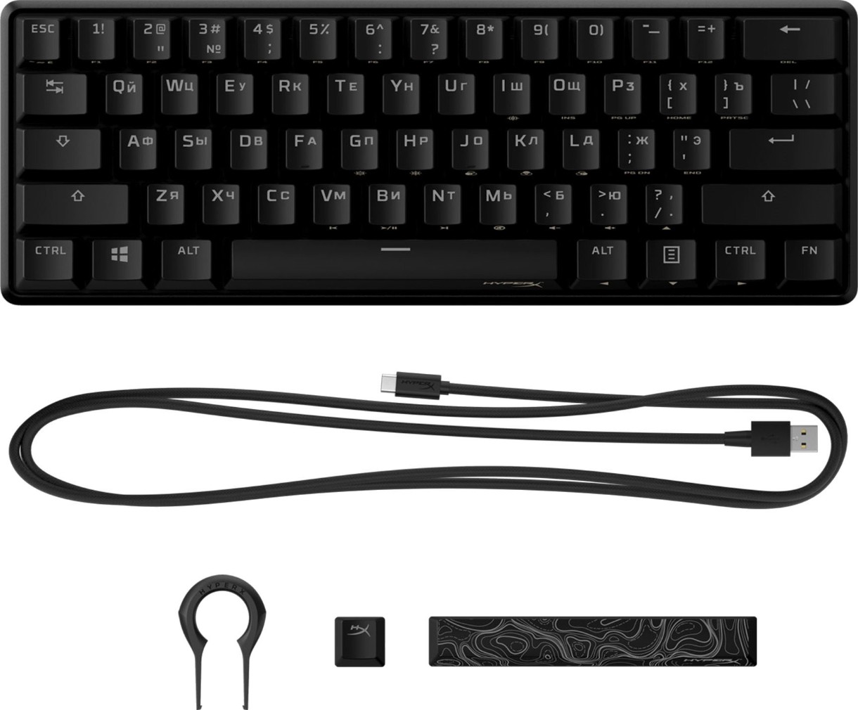 Клавиатура HyperX Alloy Origins 60 (HKBO1S-RB-RU/G)