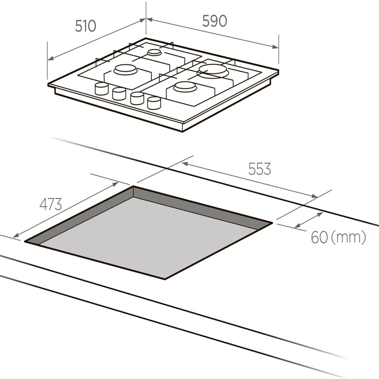 Газовая панель Midea MG684TGW