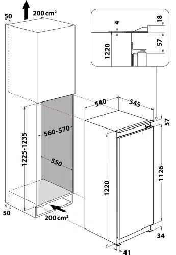 Frigider incorporabil Whirlpool ARG 7341