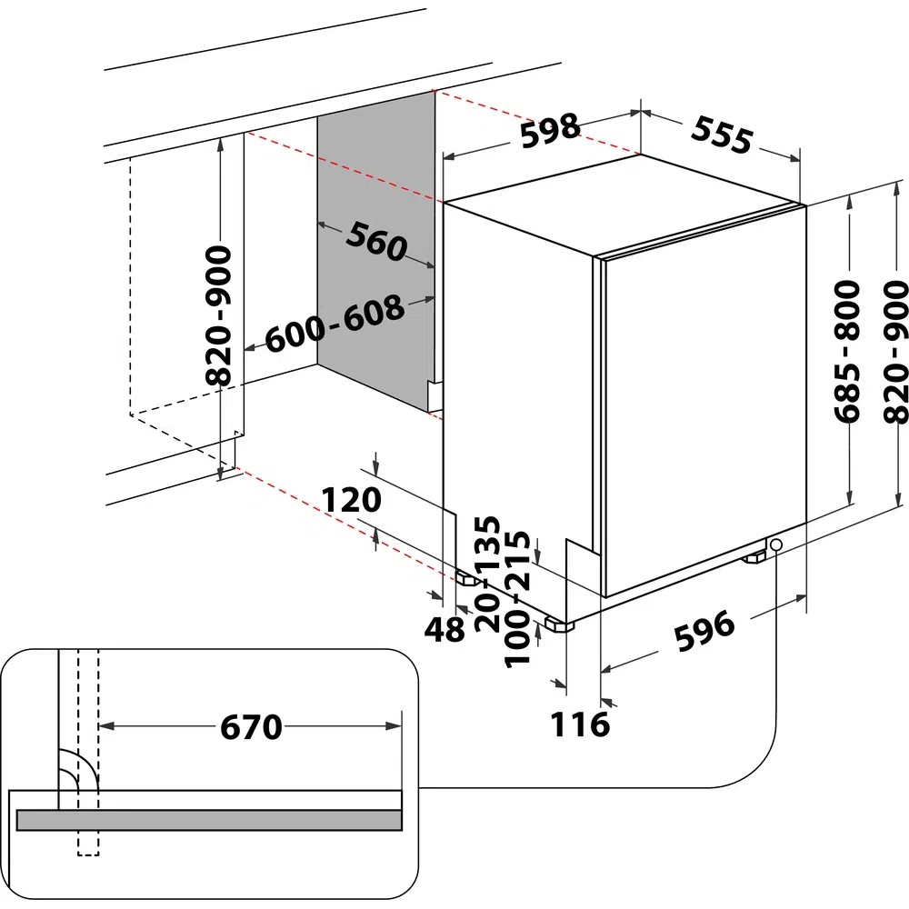 Maşină de spălat vase încorporabilă Hotpoint-Ariston WIC 3C34 PFE S