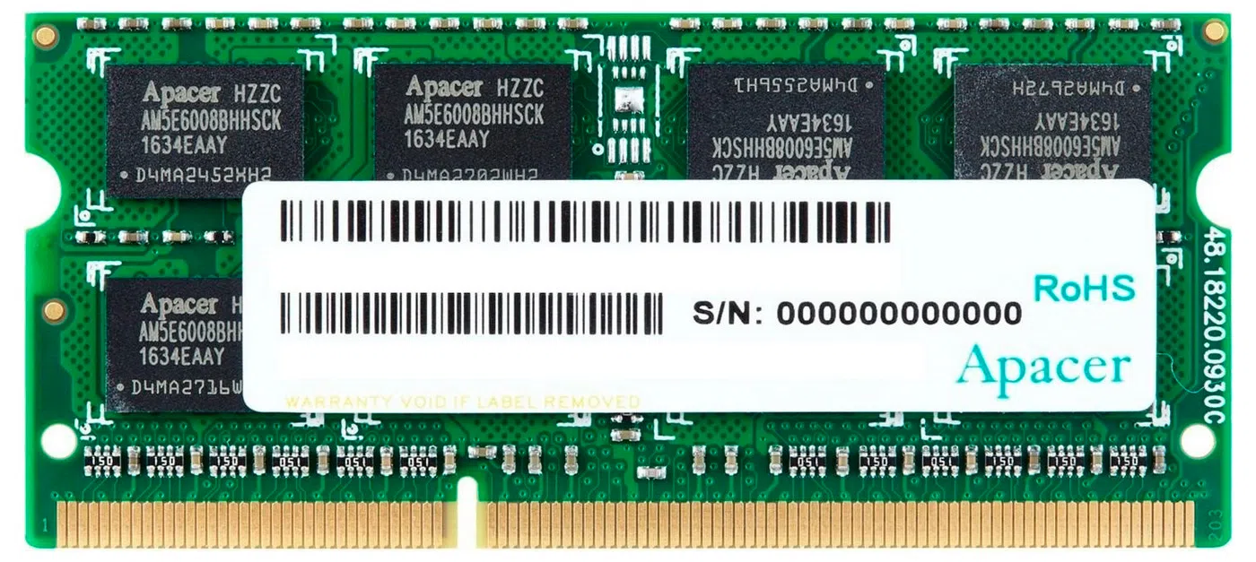 8GB DDR3 1600MHz SODIMM 204pin Apacer PC12800, CL11, 1.35V