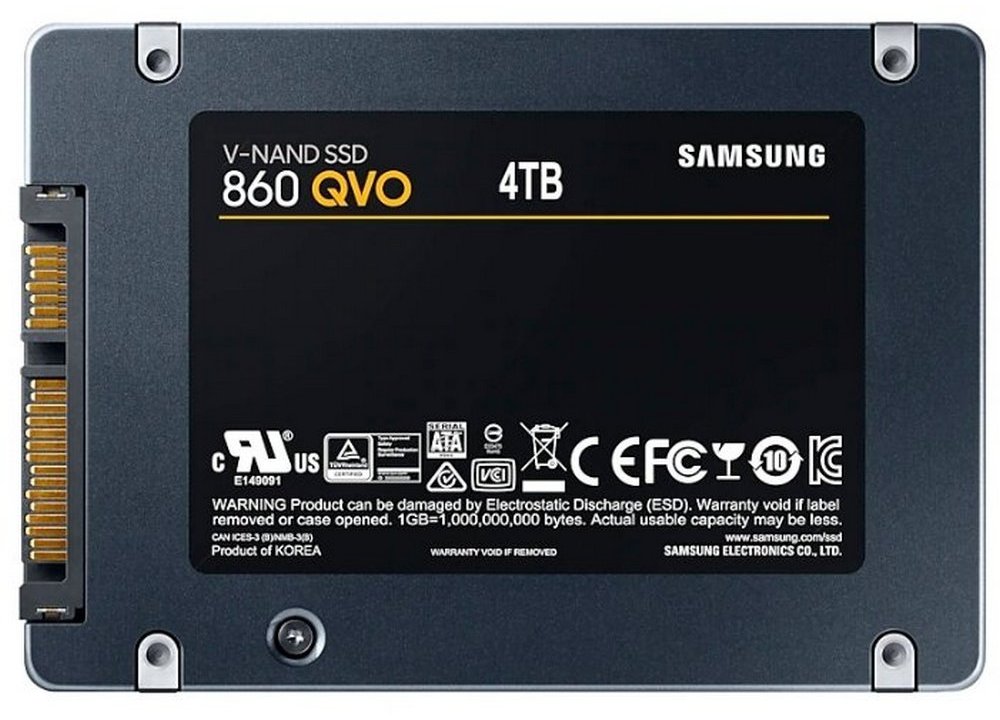 2.5" SATA SSD 4.0TB Samsung 870 QVO "MZ-77Q4T0BW" [R/W:560/530MB/s, 98/88K IOPS, MJX, 4bit MLC]