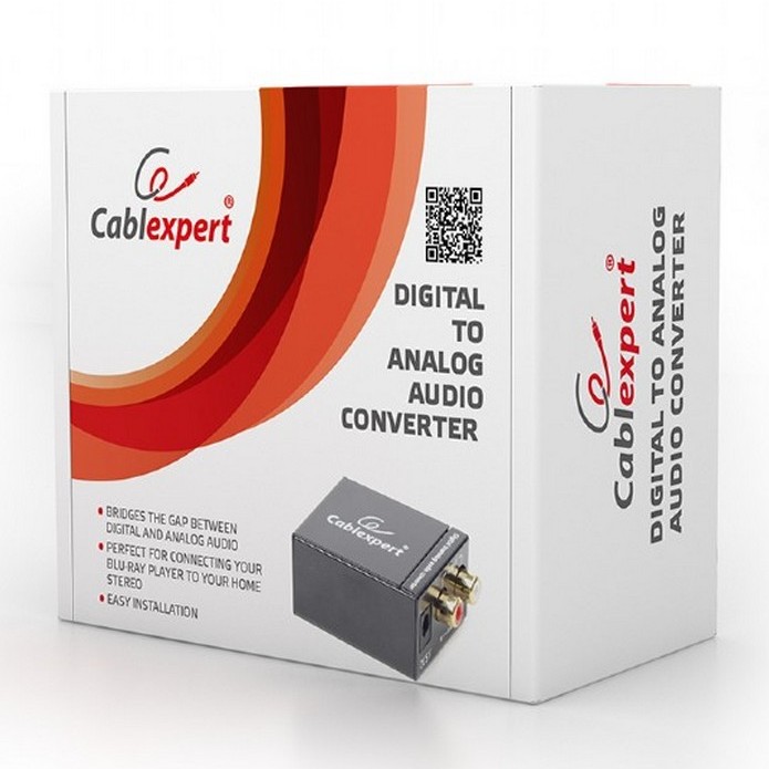 Audio Adaptor Cablexpert DSC-OPT-RCA-001, RCA - Toslink, Negru
