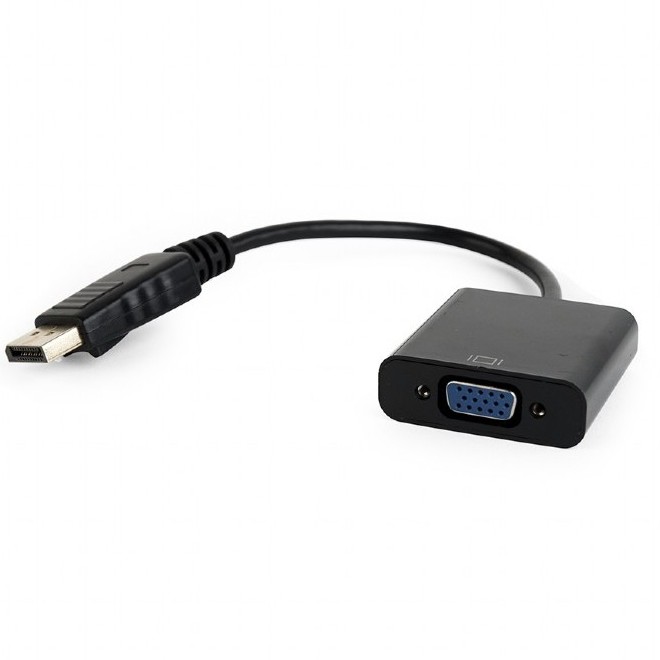 Видеоадаптер Cablexpert AB-DPM-VGAF-02, DisplayPort (M) - VGA D-Sub, 0,15м, Чёрный