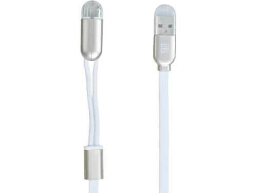 Cablu încărcare și sincronizare Remax RC-025t, Lightning, micro-USB/USB Type-A, 1m, Alb