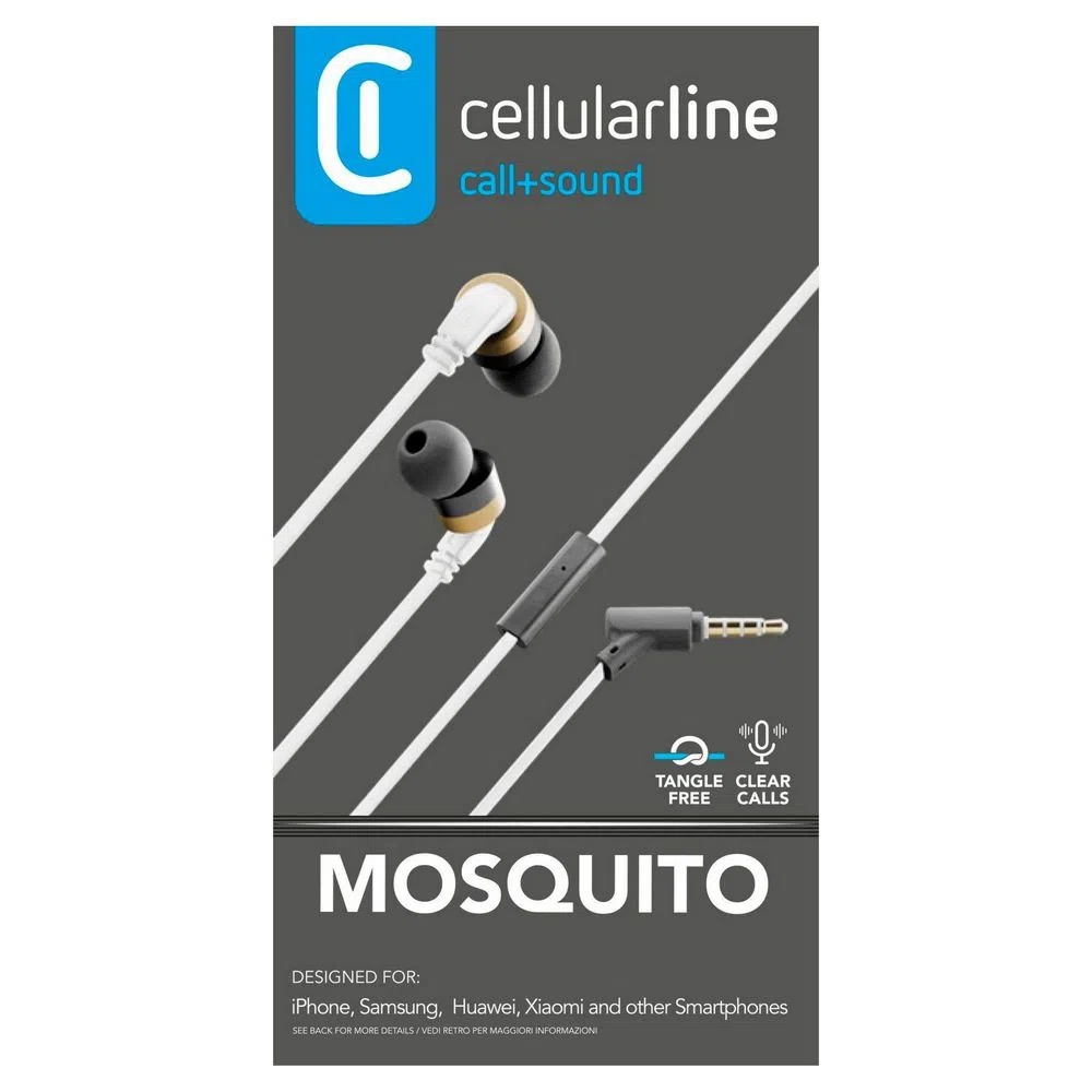 Гарнитура для мобильных телефонов Cellularline Mosquito, Проводной аналоговый, Белый