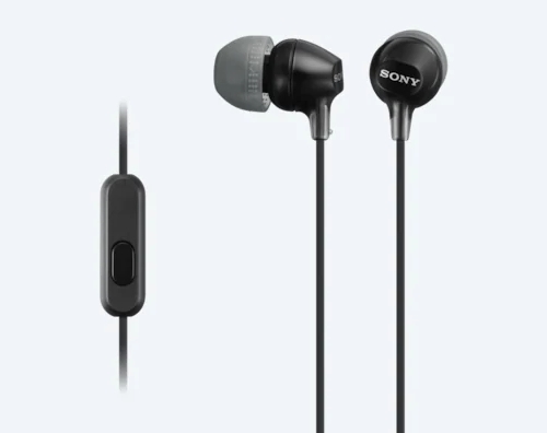 Căști pentru telefoane mobile SONY MDR-EX15AP, Cu fir, Negru