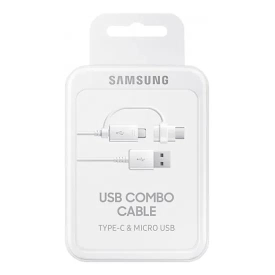 Зарядный кабель Samsung EP-DG930DWEGRU, USB Type-C x micro-USB/USB Type-A, 1,5м, Белый