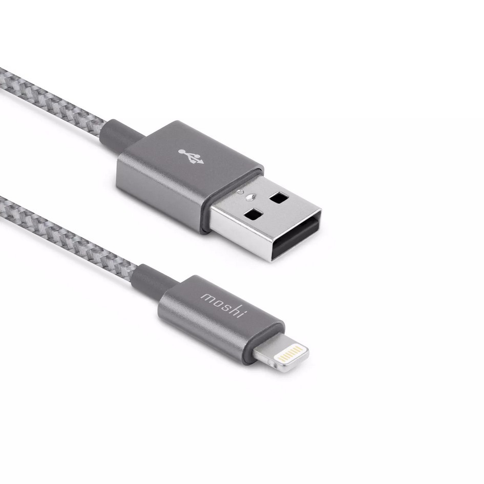 Cablu încărcare și sincronizare Moshi iPhone Lighting USB Cable, Lightning/USB Type-A, 1,2m, Gri