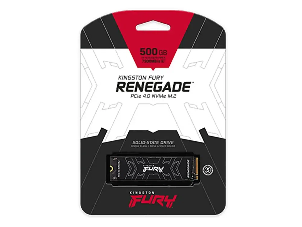 .M.2 NVMe SSD   500GB Kingston FURY Renegade [PCIe 4.0 x4, R/W:7300/3900MB/s, 450/900K IOPS, 3DTLC]