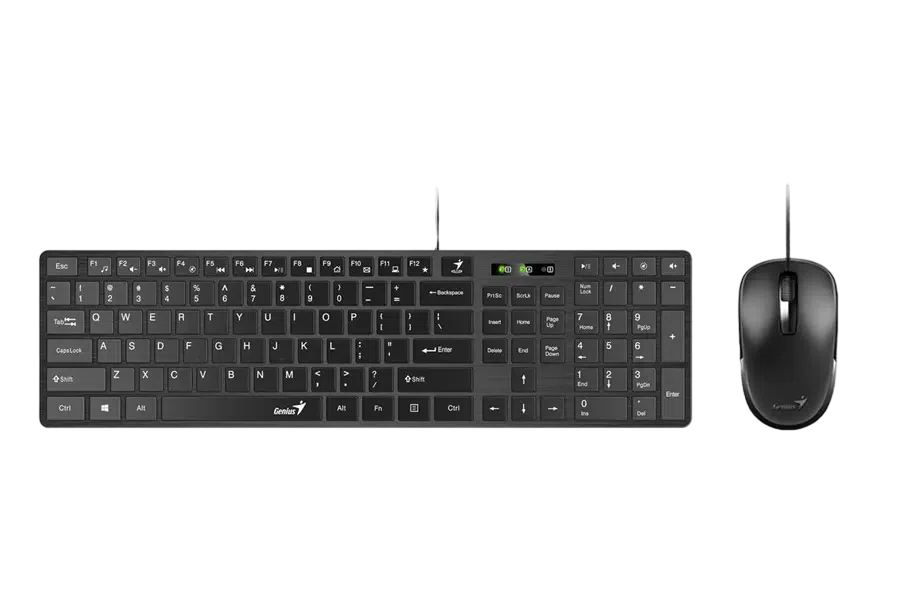 Set Tastatură + Mouse Genius SlimStar C126, Cu fir, Negru