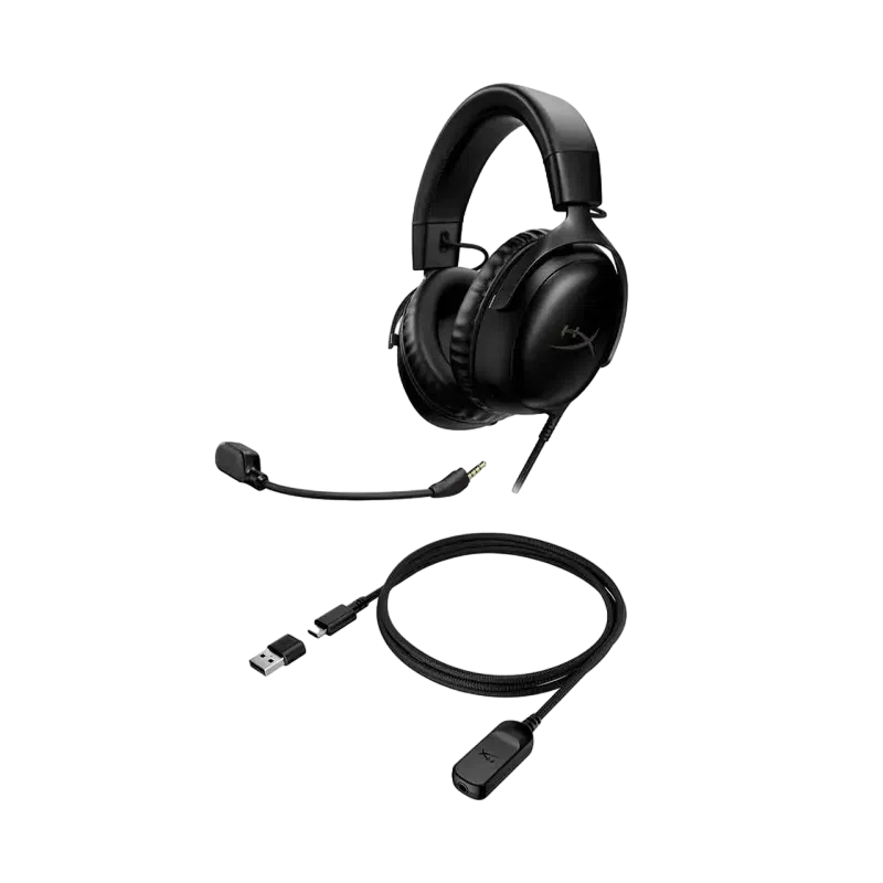 Gaming Headset HyperX Cloud III, 53mm driver, 64 Ohm, 15-21khz, 100db, 320g.,3.5mm/USB/Type-C, Balck