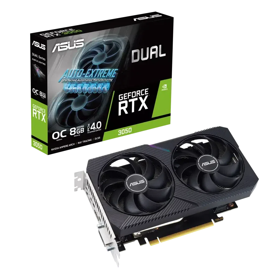 Видеокарта ASUS DUAL-RTX3050-O8G-V2, 8GB GDDR6 128бит (DUAL-RTX3050-O8G-V2)