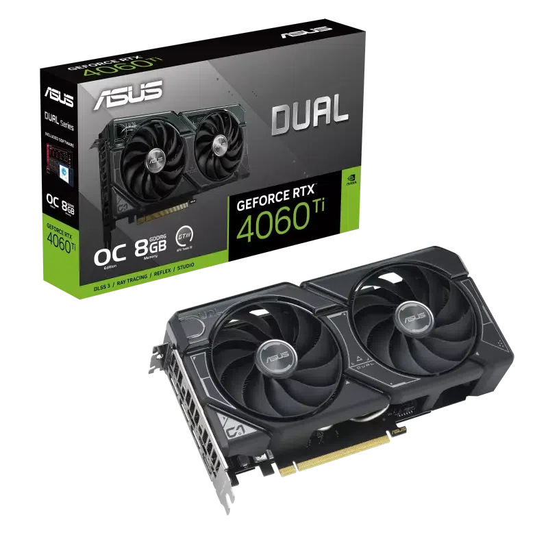 Видеокарта ASUS DUAL-RTX4060TI-O8G, 8GB GDDR6 128бит (DUAL-RTX4060TI-O8G)