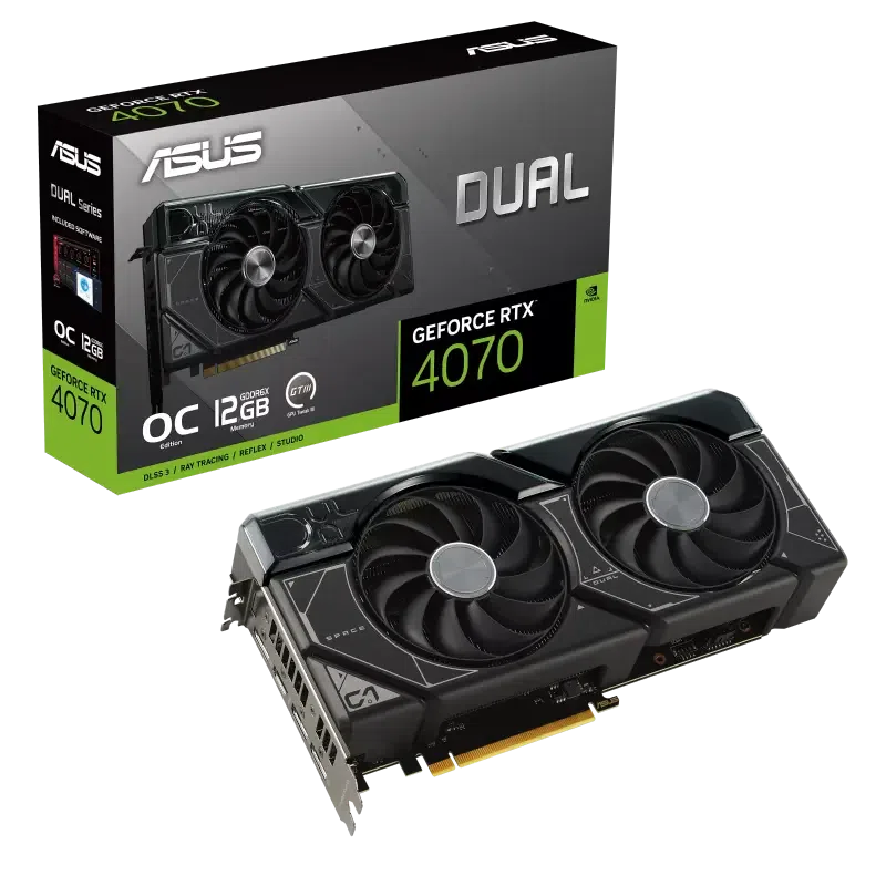 Placă Video ASUS DUAL-RTX4070-O12G, 12GB GDDR6X 192bit (DUAL-RTX4070-O12G)