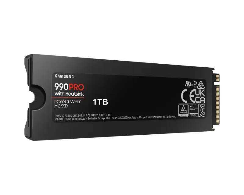 .M.2 NVMe SSD 1.0TB Samsung 990 PRO w/ Heatsink [PCIe 4.0 x4, R/W:7450/6900MB/s, 600TB, 3DTLC]