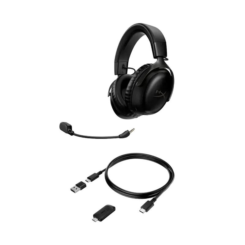 Наушники HyperX Cloud III Wireless, Беспроводной, Чёрный