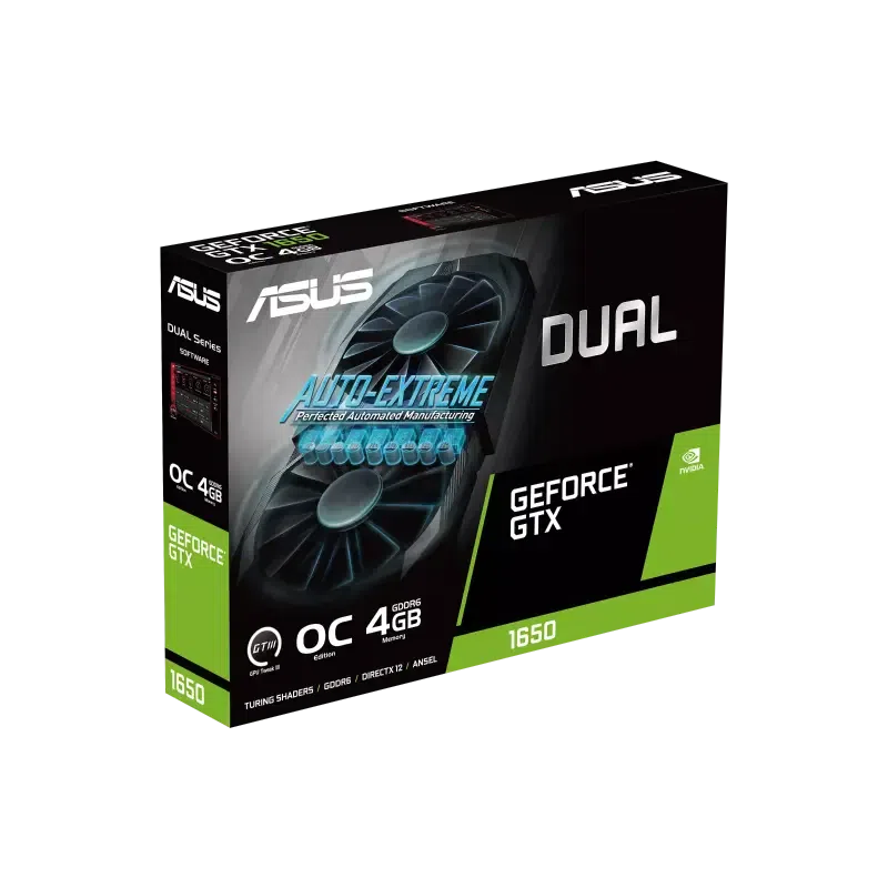 Placă Video ASUS DUAL-GTX1650-O4GD6-P-EVO, 4GB GDDR6 128bit (DUAL-GTX1650-O4GD6-P-EVO)