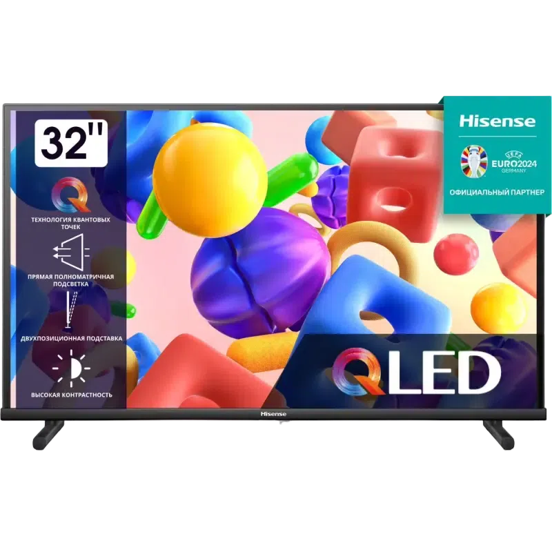 32" LED SMART TV Hisense 32A5KQ, QLED 1920x1080 FHD, VIDAA OS, Black