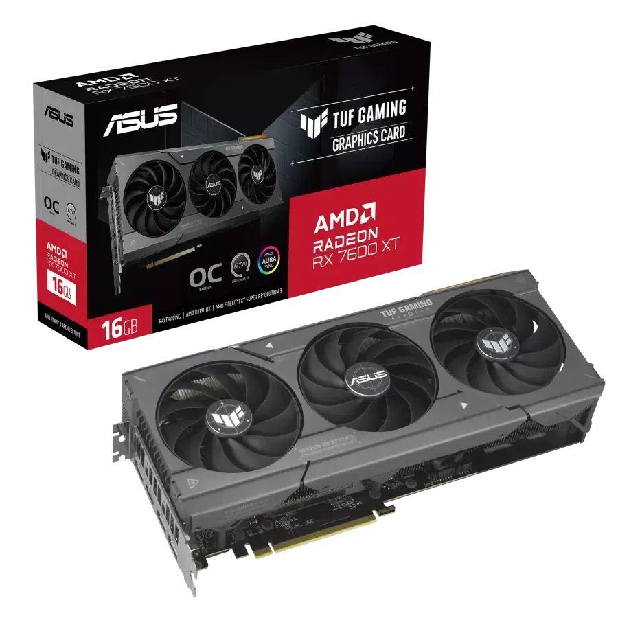 Видеокарта ASUS TUF-RX7600XT-O16G-GAMING, 16GB GDDR6 128бит (TUF-RX7600XT-O16G-GAMING)