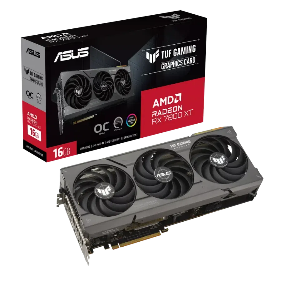 Видеокарта ASUS TUF-RX7800XT-O16G-GAMING, 16GB GDDR6 256бит (TUF-RX7800XT-O16G-GAMING)