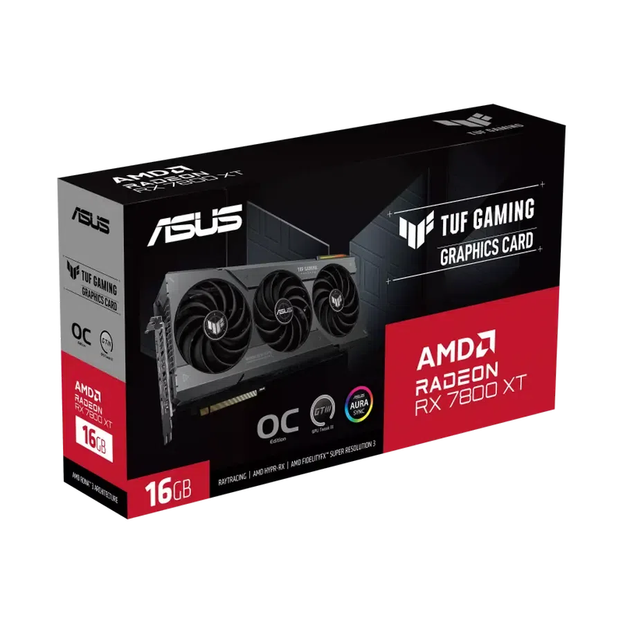 Видеокарта ASUS TUF-RX7800XT-O16G-GAMING, 16GB GDDR6 256бит (TUF-RX7800XT-O16G-GAMING)