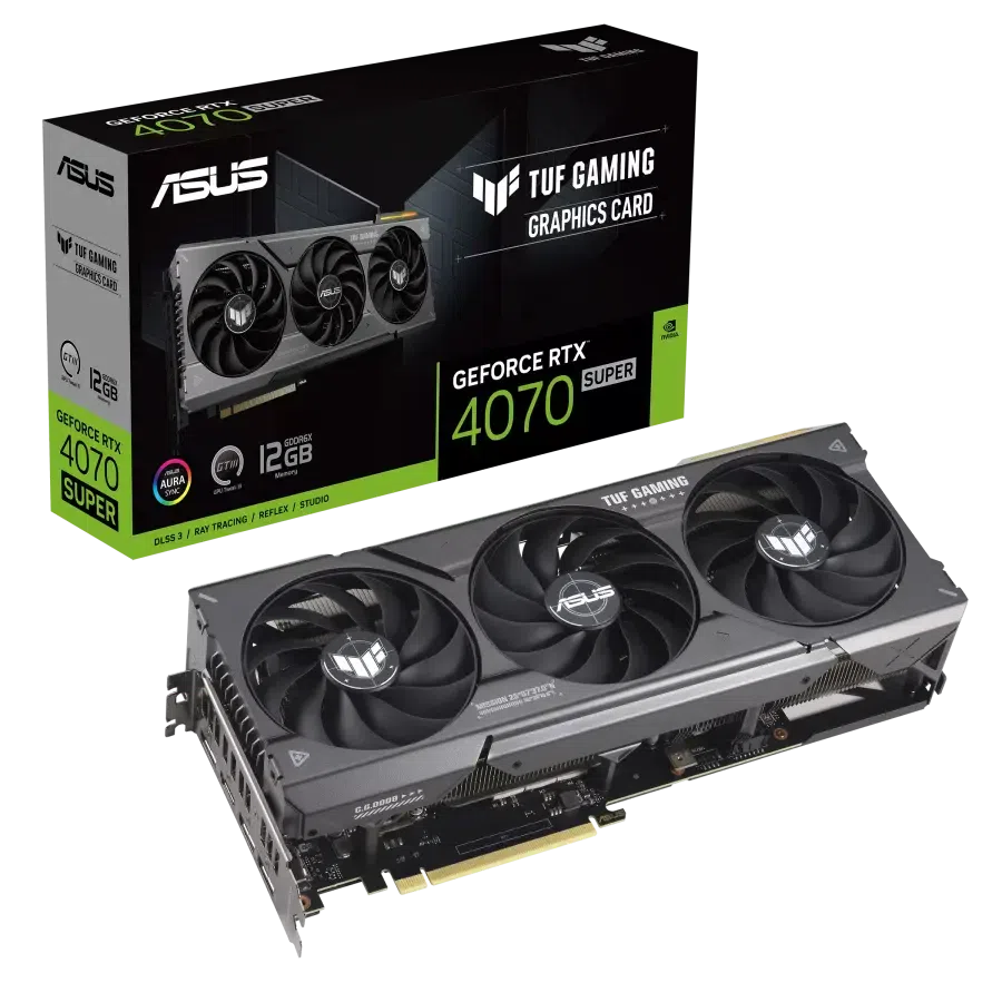 Placă Video ASUS TUF-RTX4070S-O12G-GAMING, 12GB GDDR6X 192bit (TUF-RTX4070S-O12G-GAMING)