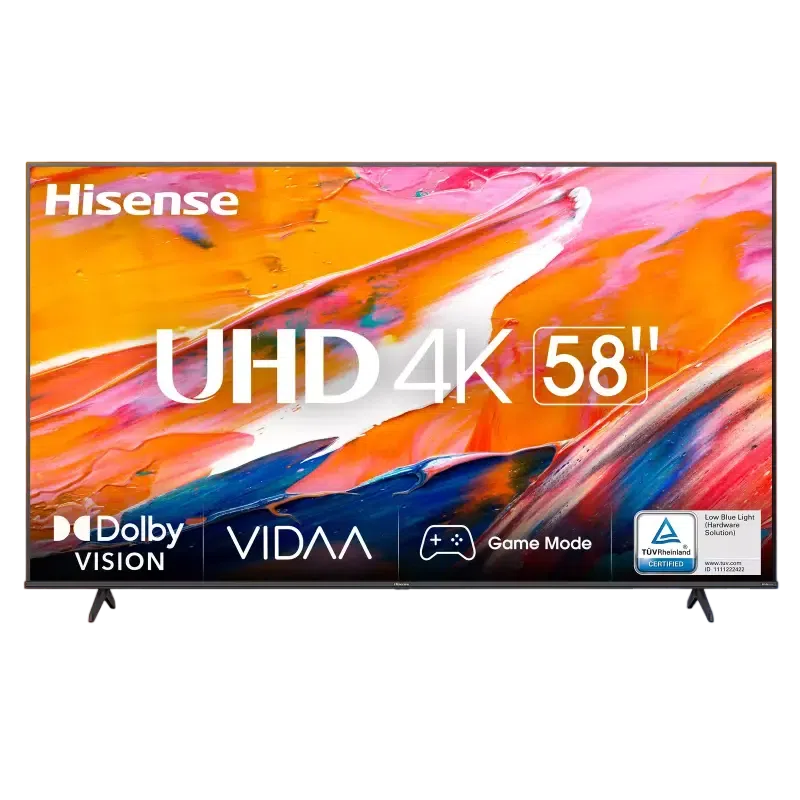 58" LED SMART Телевизор Hisense 58A6K, 3840x2160 4K UHD, VIDAA U6.0, Чёрный