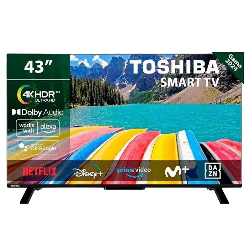 43" LED SMART Телевизор Toshiba 43UV2463DG, 3840x2160 4K UHD, VIDAA U OS, Чёрный