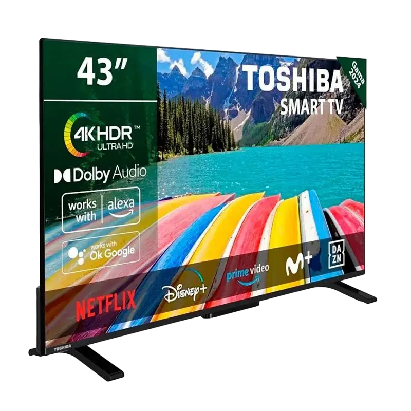 43" LED SMART Телевизор Toshiba 43UV2463DG, 3840x2160 4K UHD, VIDAA U OS, Чёрный