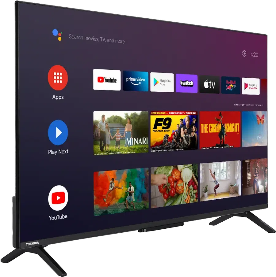 50" QLED SMART Телевизор Toshiba 50QA2363DG, 3840x2160 4K UHD, Android TV, Чёрный