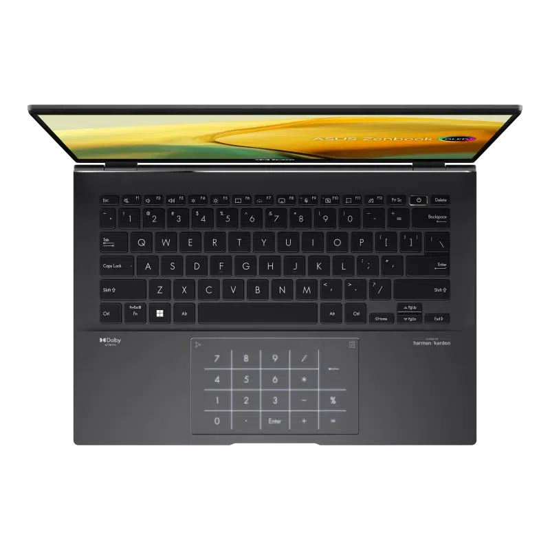 Laptop 14" ASUS Zenbook 14 OLED UM3402YA, Jade Black, AMD Ryzen 7 7730U, 16GB/1024GB, Fără SO