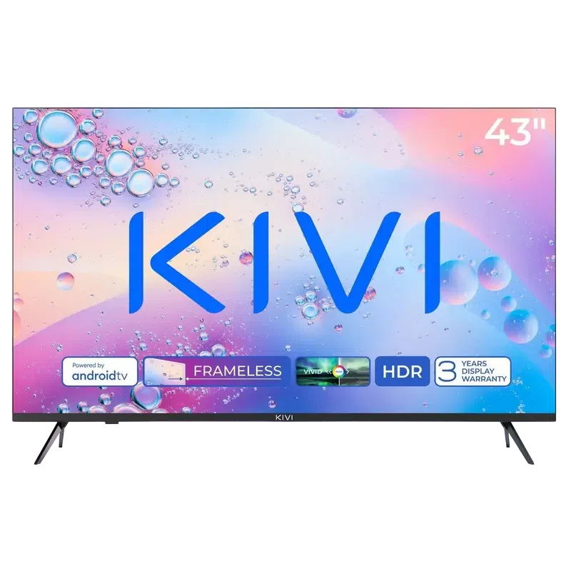 43" LED SMART Телевизор KIVI 43U760QB, 3840x2160 4K UHD, Android TV, Чёрный