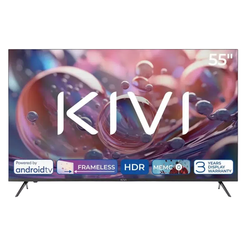 55" LED SMART TV KIVI 55U760QB, 3840x2160 4K UHD, Android TV, Negru