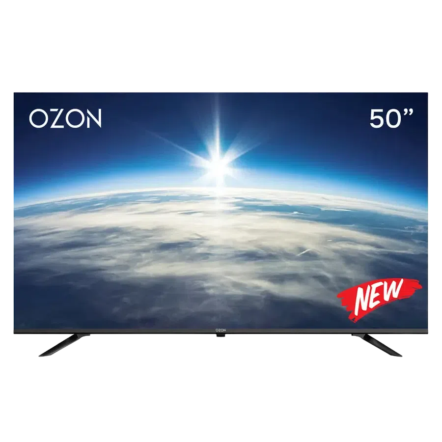 50" LED SMART Телевизор OZON U50Z8000R, 3840x2160 4K UHD, Android TV, Чёрный