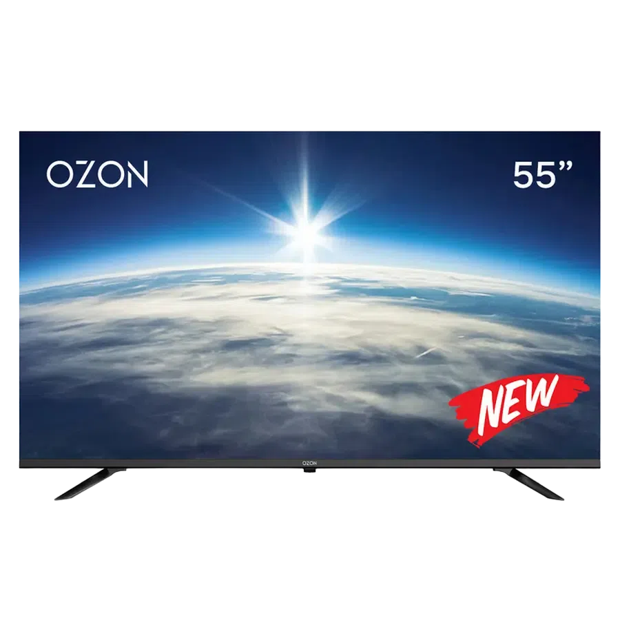 55" LED SMART Телевизор OZON U55Z8000R, 3840x2160 4K UHD, Android TV, Чёрный