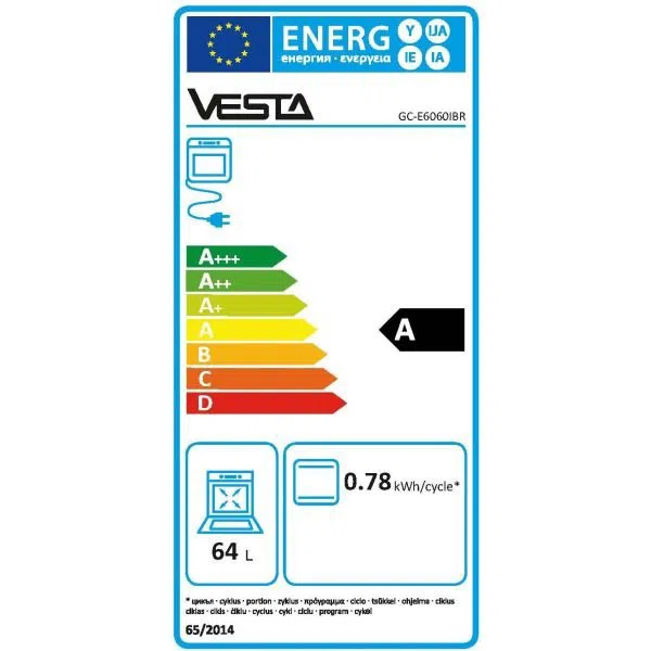 Газовая плита Vesta GC-E6060iBR NG