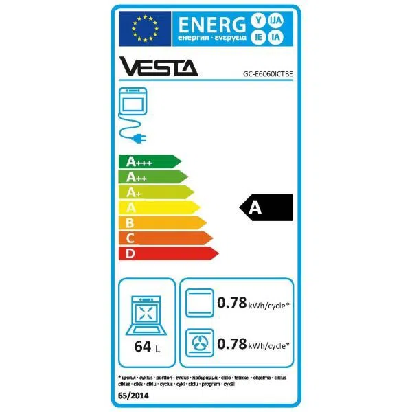 Газовая плита Vesta GC-E6060ICTBE/EUR NG