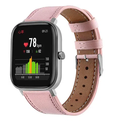 Curelușă din piele pentru Amazfit 20mm Pink