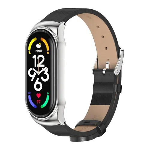 Ремешок кожаный для Smart Band 7 Black