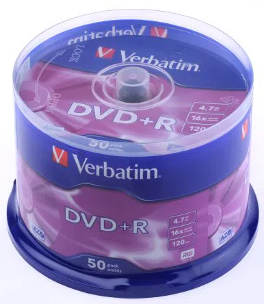 Verbatim DataLifePlus DVD+R AZO 4.7GB 16X MATT SILVER SURFAC - Spindle 50pcs.