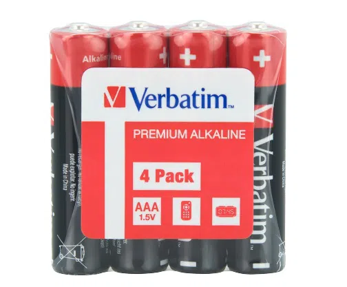 Verbatim Alcaline Battery AAA, 4pcs, Pack Shrink